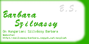 barbara szilvassy business card
