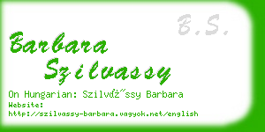 barbara szilvassy business card